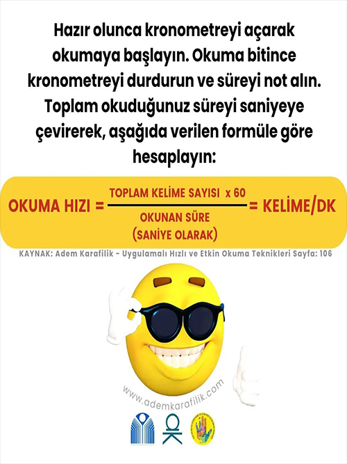 Hızlı Okuma Hesaplama Formülü